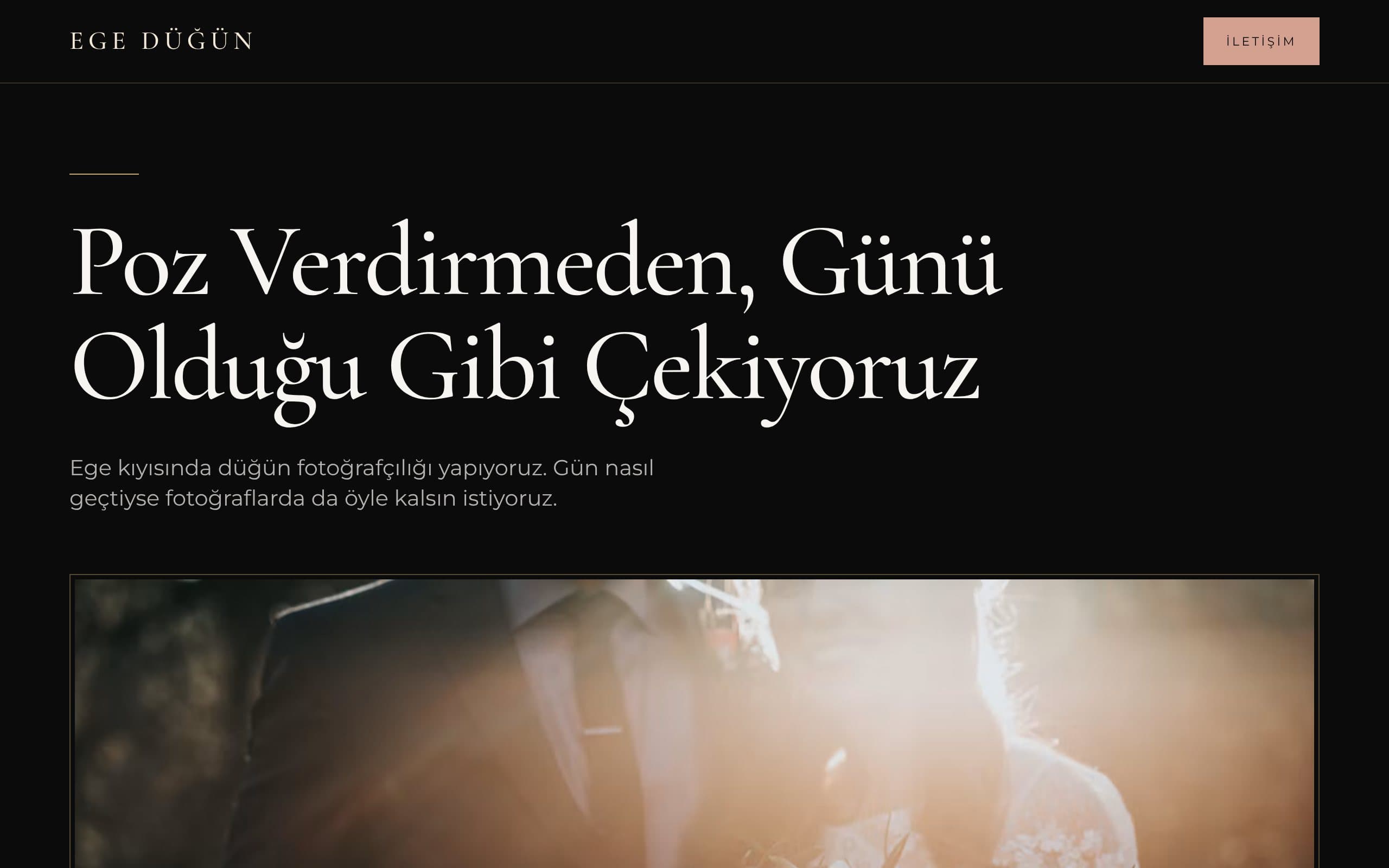 Düğün fotoğrafçısı web sitesi örneği
