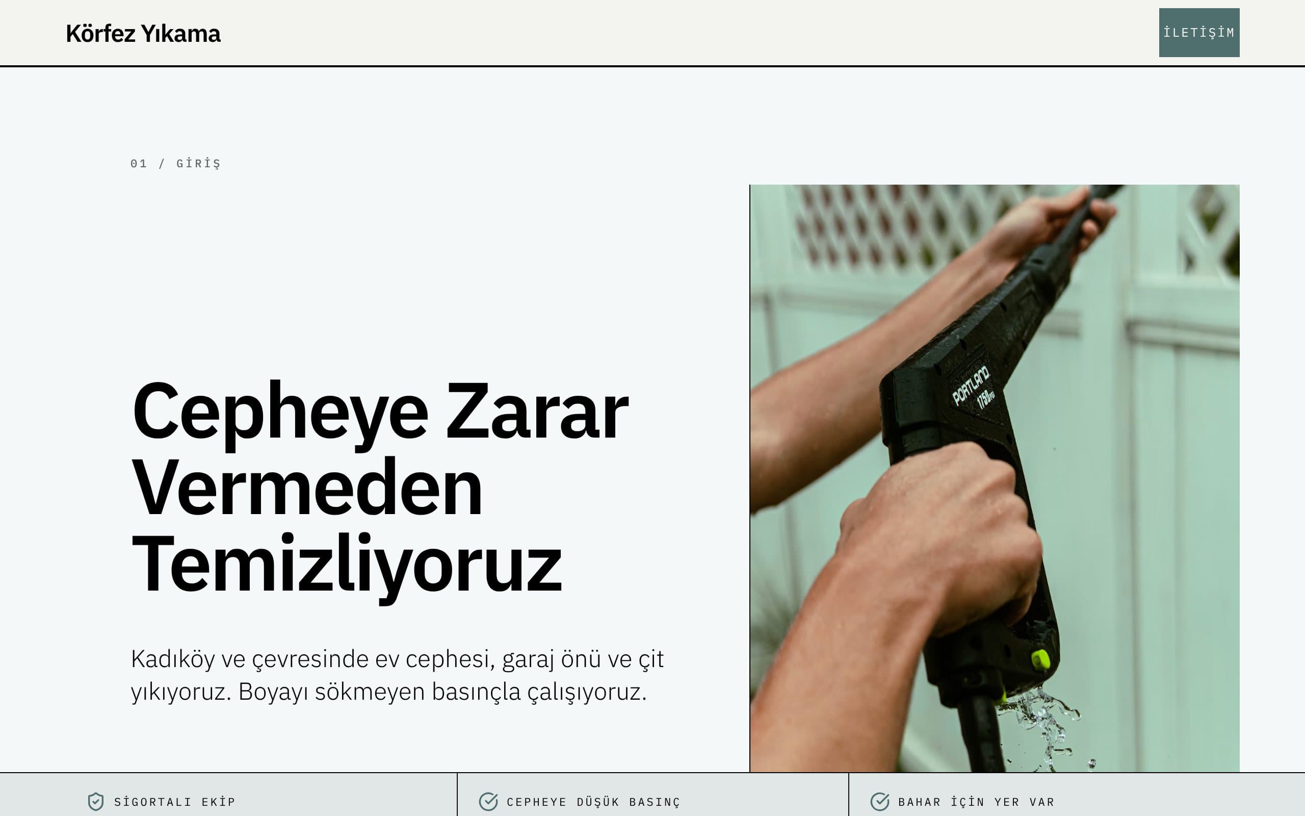 Basınçlı yıkama web sitesi örneği