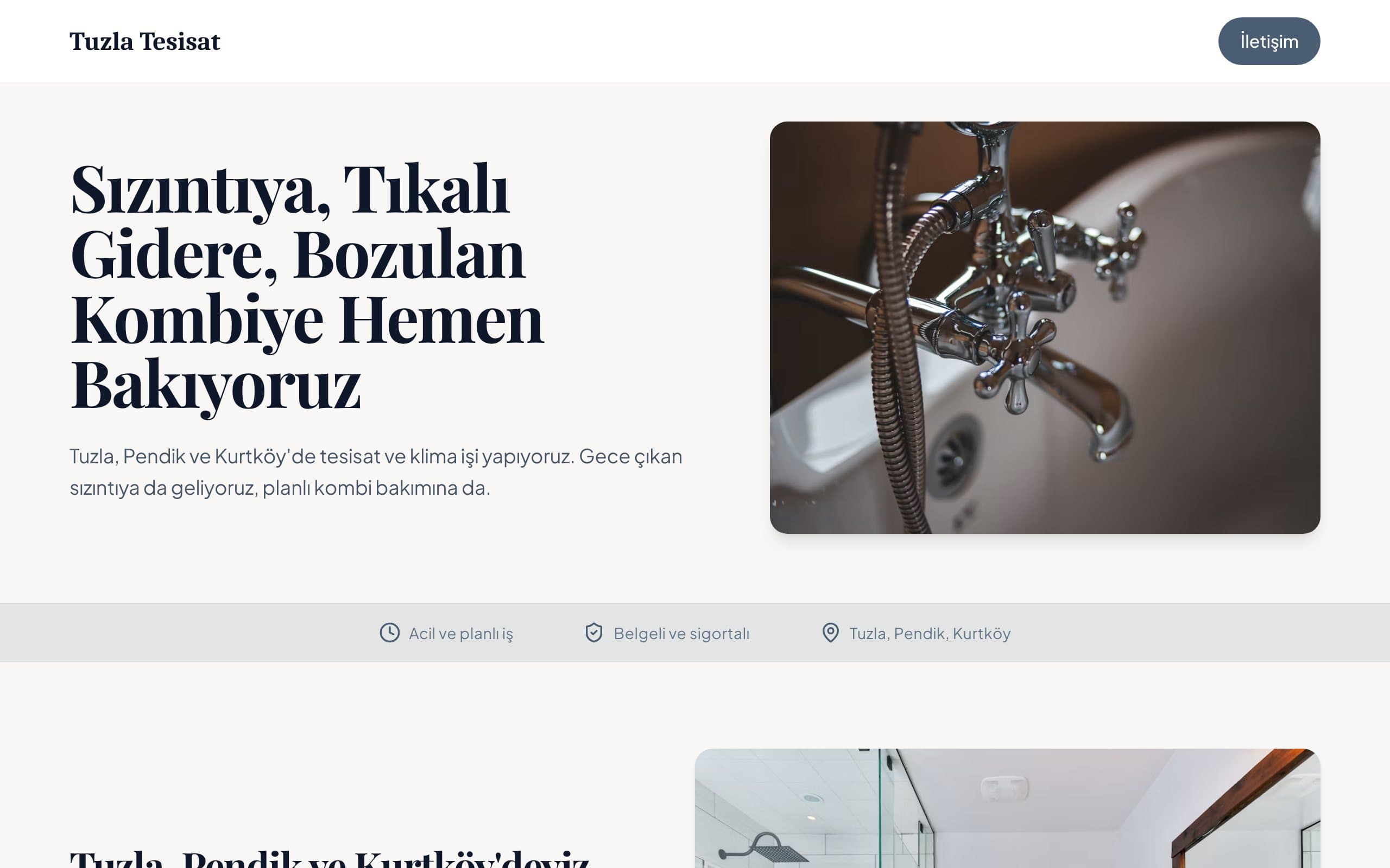 Tesisatçı web sitesi örneği