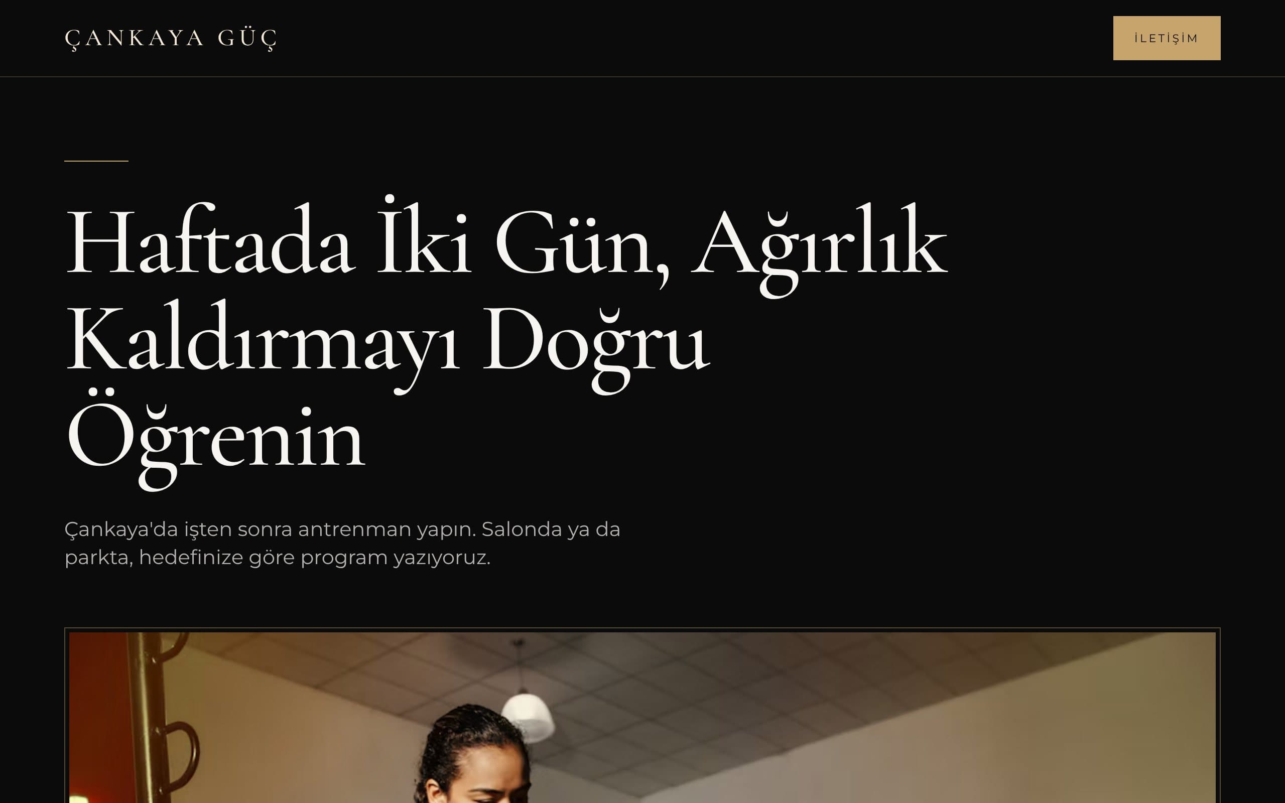Kişisel antrenör web sitesi örneği