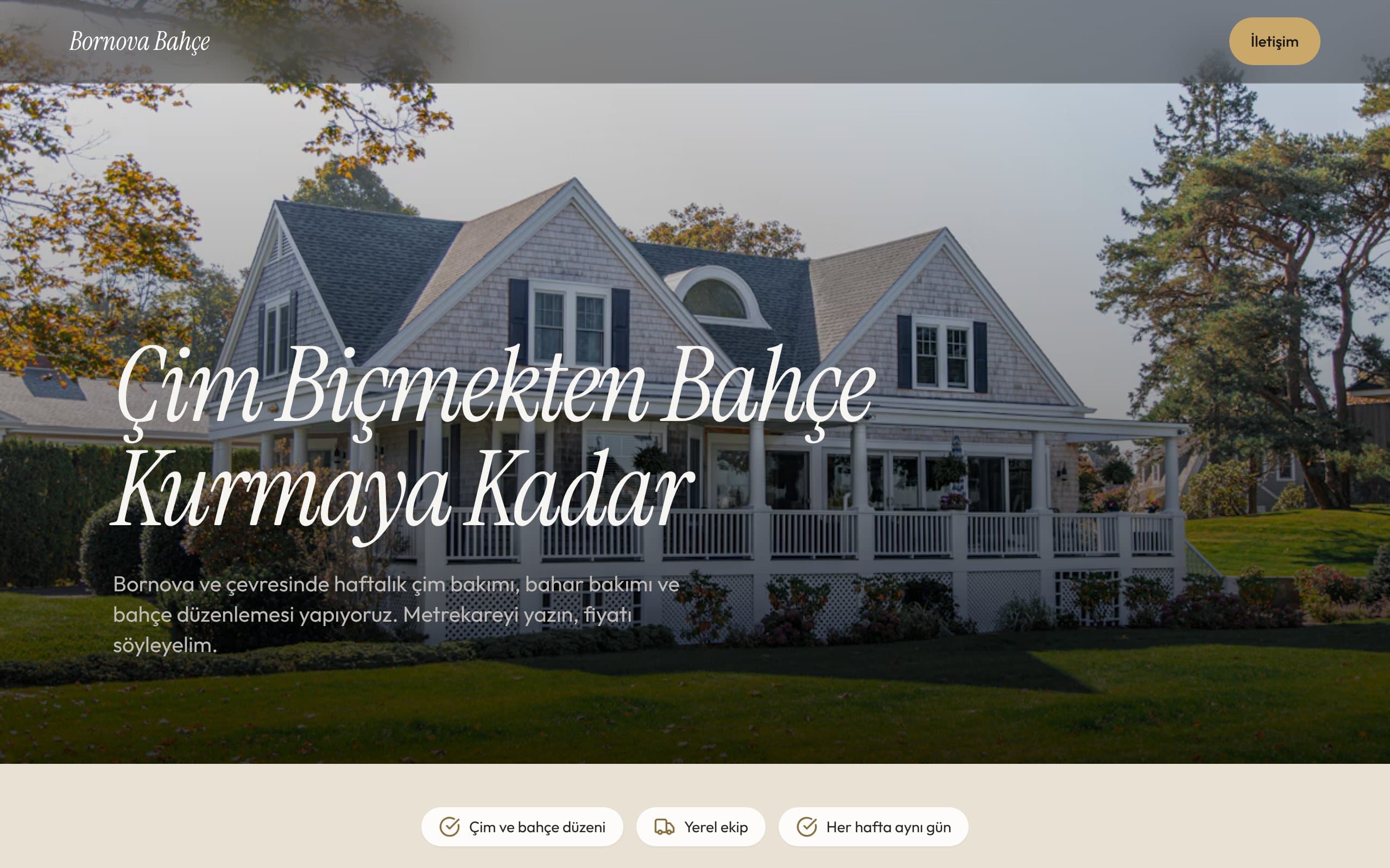 Peyzaj web sitesi örneği