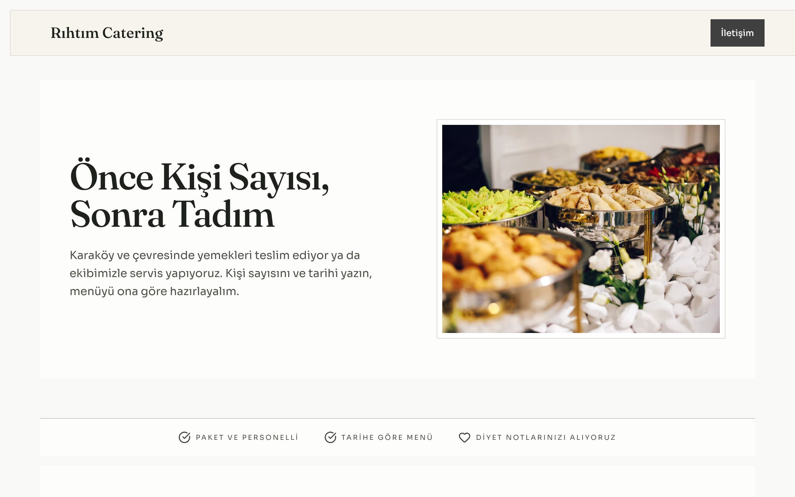 Catering web sitesi örneği