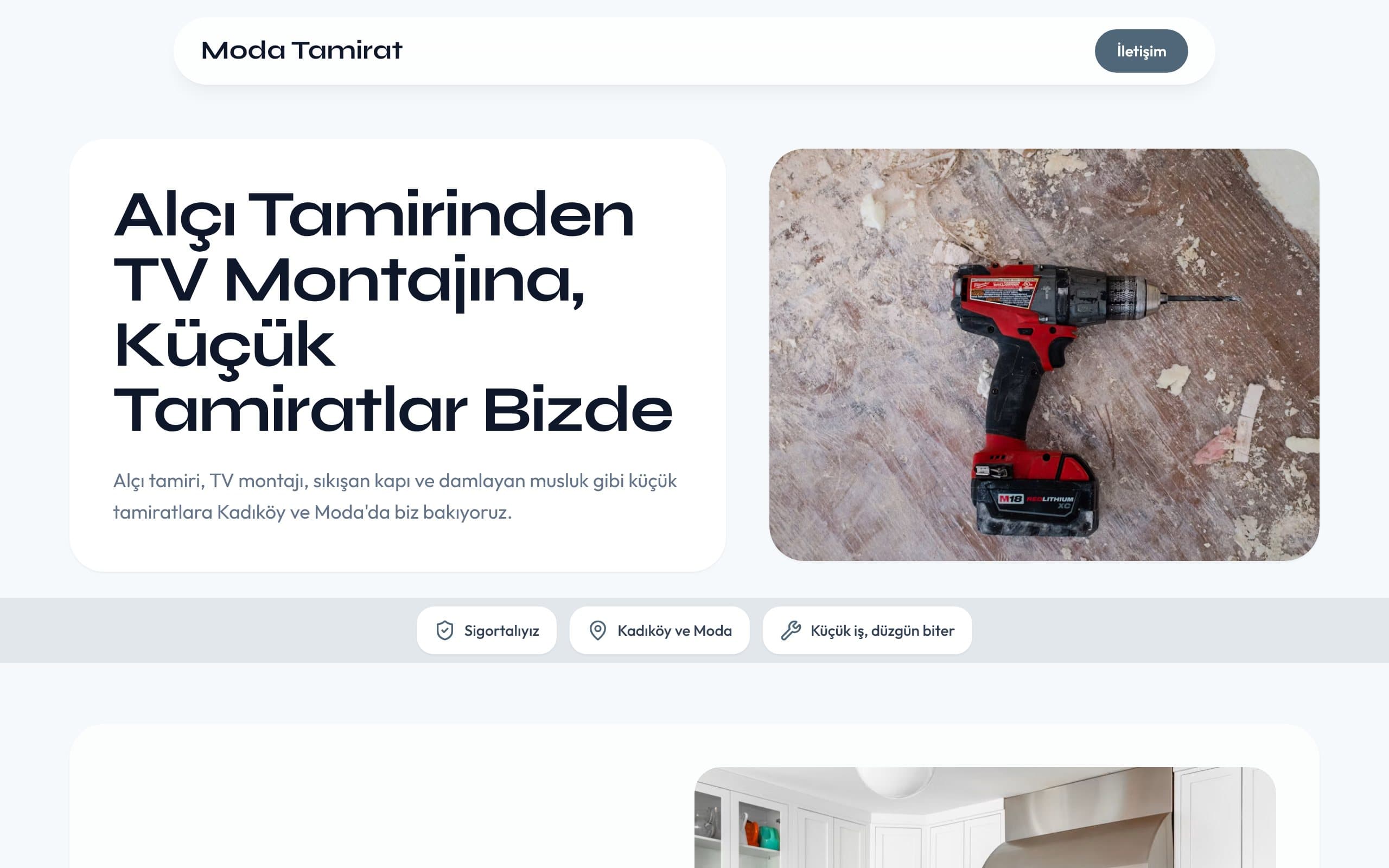Tamirci web sitesi örneği