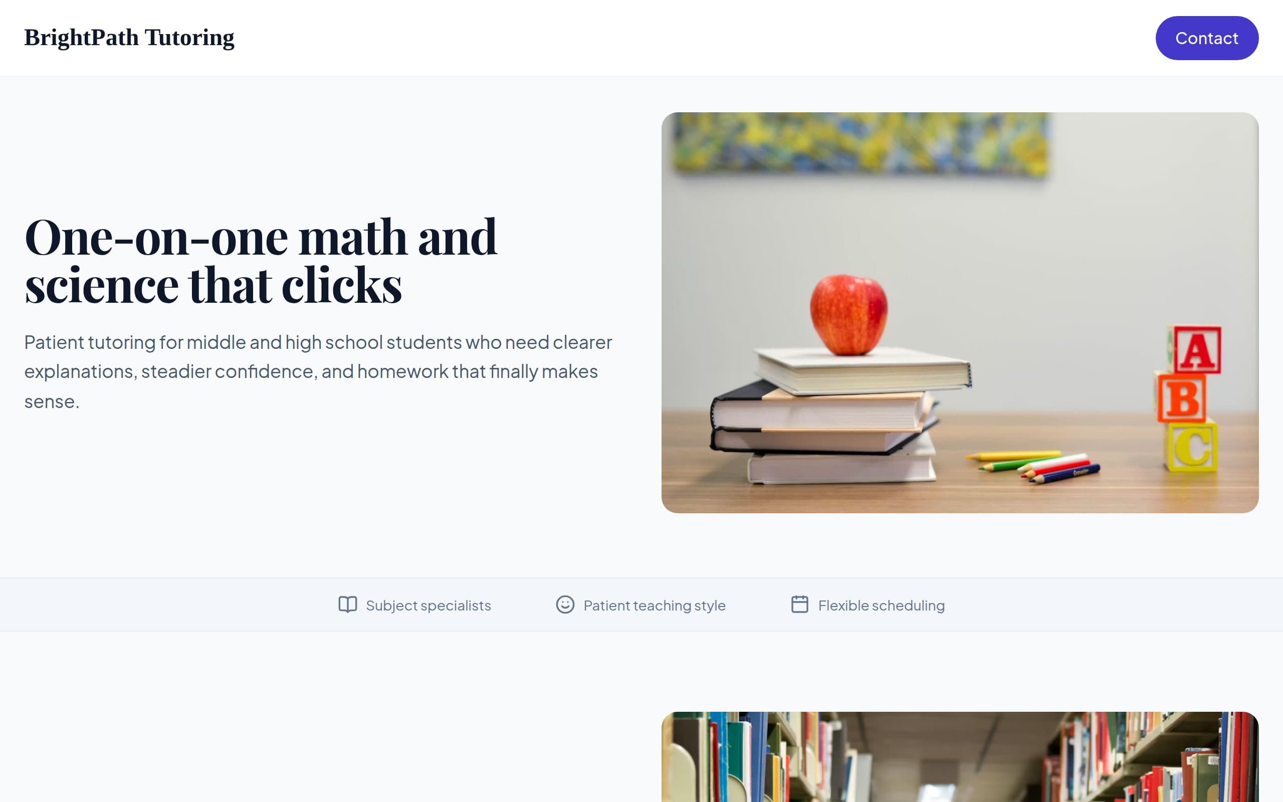 Generated OnePagey site for BrightPath Tutoring
