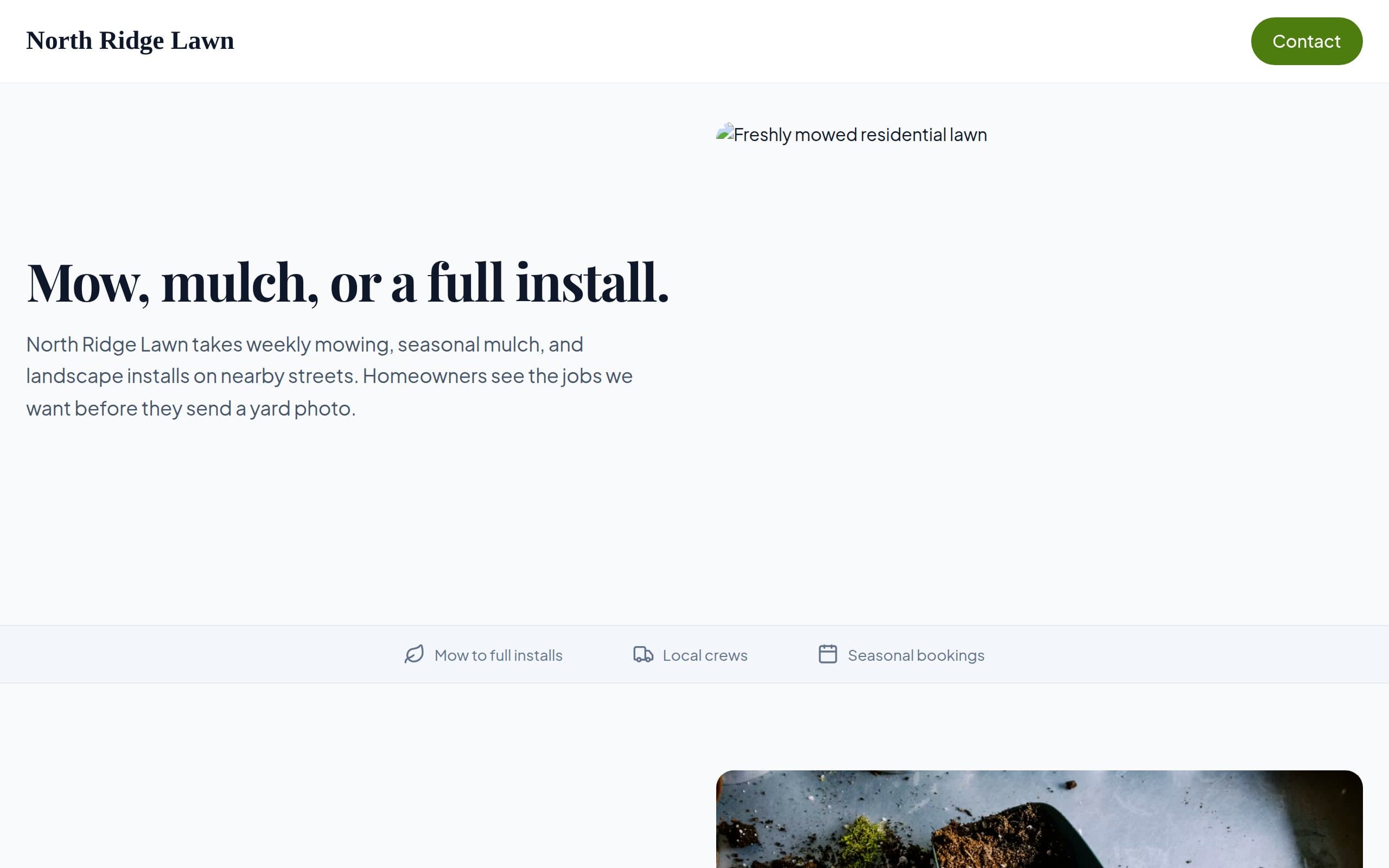 Landscaping website example