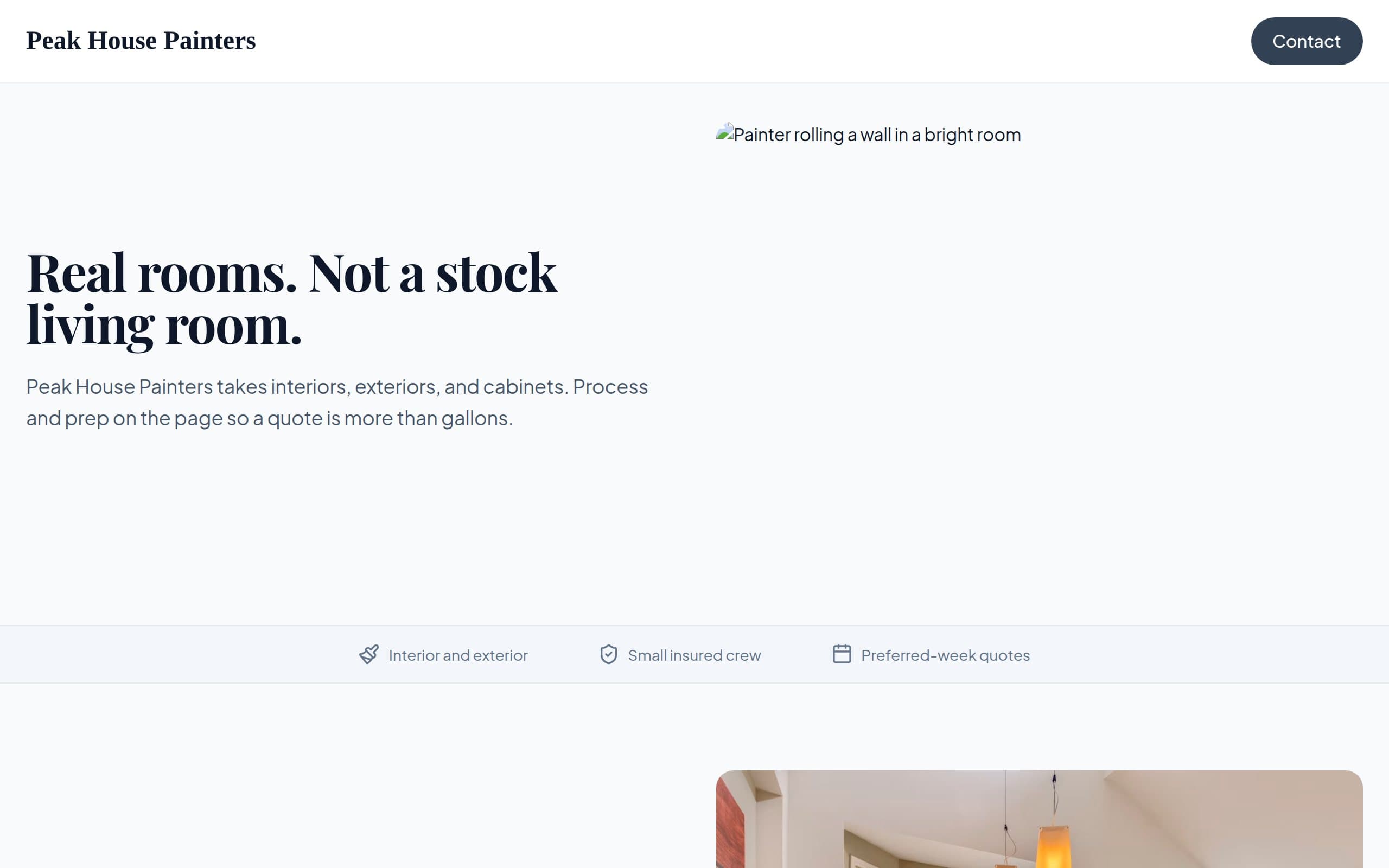 House painter website example