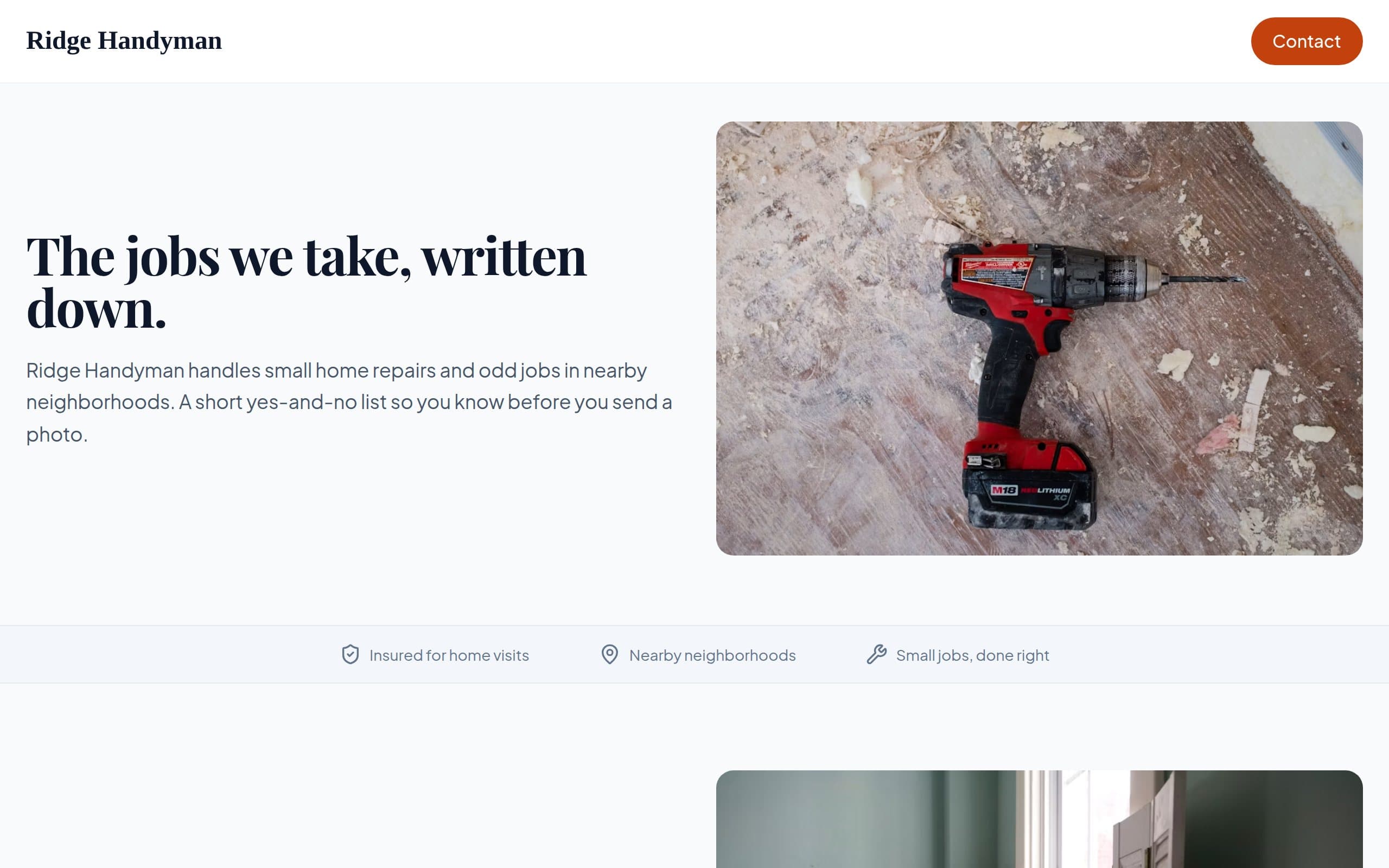 Handyman website example